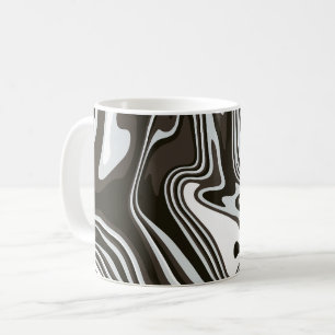 Black, White, Brown, & Grey Abstract Art Coffee Mug