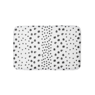 Black White Brush Spots Bath Mat