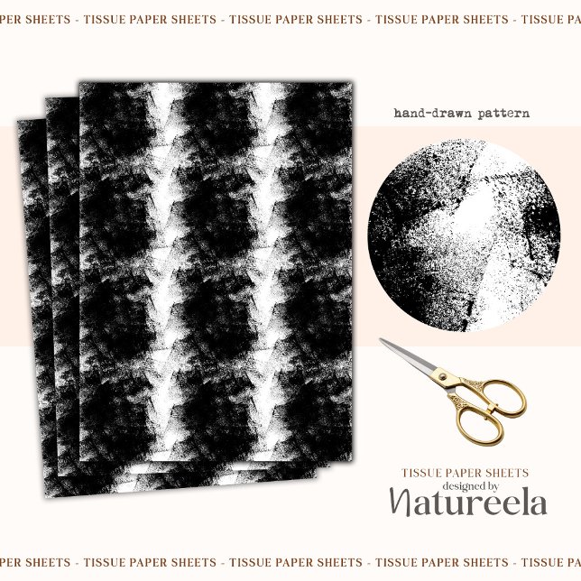 Black White Brushstrokes Collage Tissue Paper (Creator Uploaded)