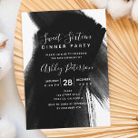 Black white brushstrokes typography Sweet 16 Invitation<br><div class="desc">A modern,  pretty chic and elegant black and white brushstrokes paint Sweet sixteen party invitation. Perfect for a sweet sixteen birthday party.</div>