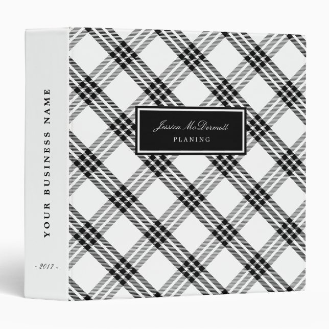 Black & White Buffalo Check Binder (Front/Spine)