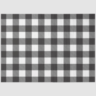 Black White Buffalo Gingham Check Plaid Holiday   Tissue Paper