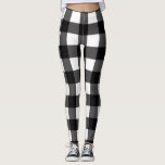 Black & White Buffalo Gingham Chequered Plaid Leggings<br><div class="desc">Leggings</div>