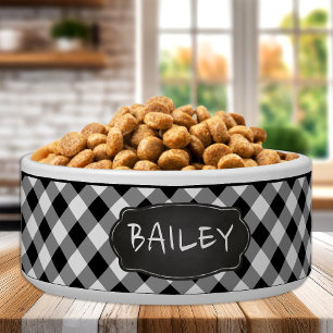 Black White Buffalo Plaid Personalized Pet Dog