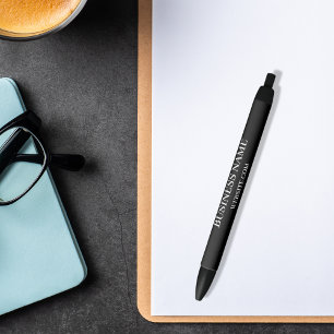 Black white busines name website ink pen