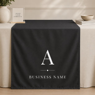 Black White Business Branded Table Runner Banner Tapestry