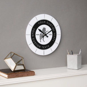 Black & White Business logo Custom branded  Large Clock