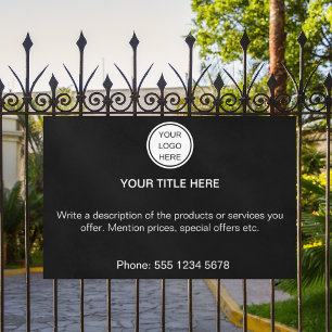 Black & White Business Logo Promotional Text   Banner