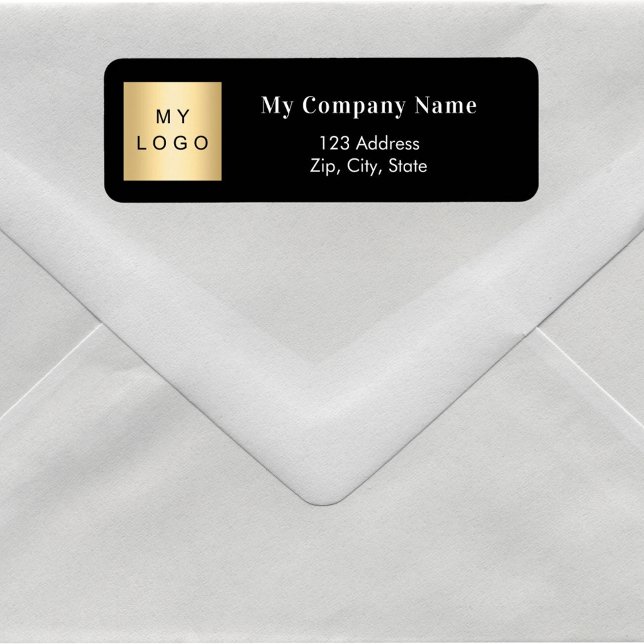 Black white business logo return address (Creator Uploaded)