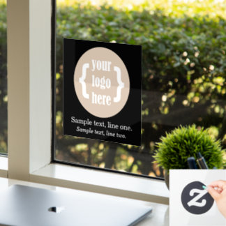 Black White Business Logo Sign Display w/ Tagline