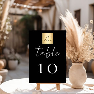Black white business logo table number