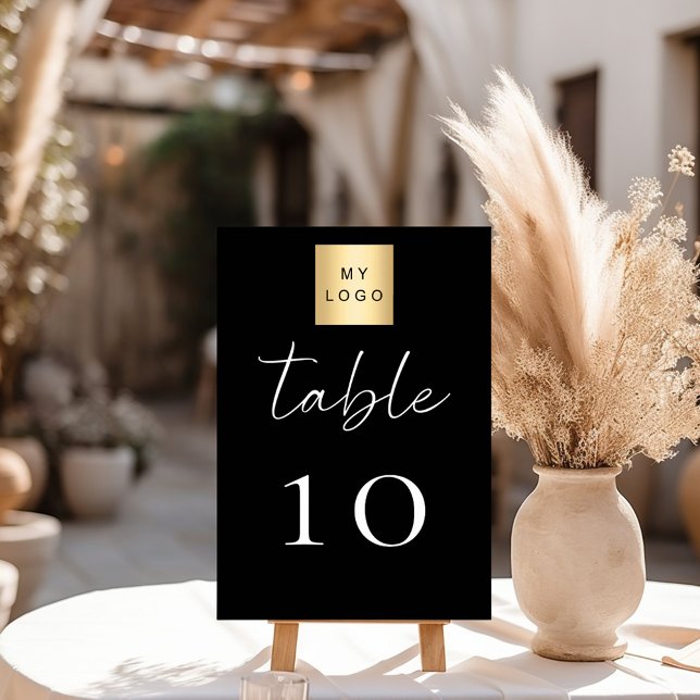 Black white business logo table number (Creator Uploaded)