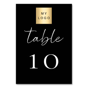 Black white business logo table number
