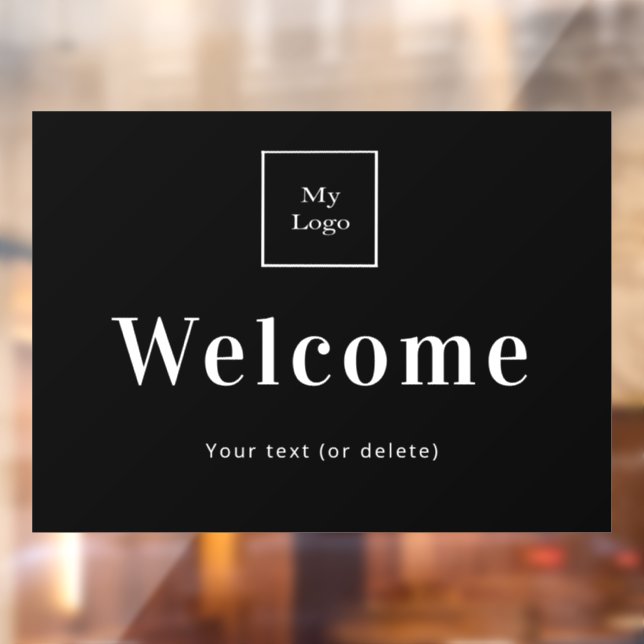 Black white business logo  welcome  window cling (Sheet 2)