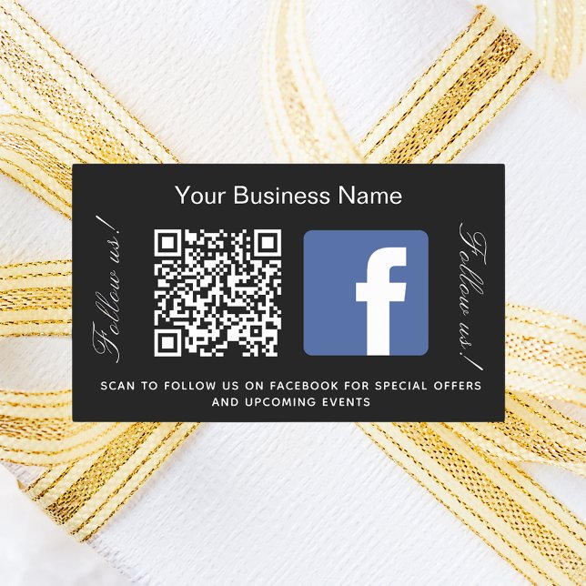 Black white business name qr code Facebook Sticker (Creator Uploaded)