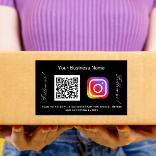 Black white business name qr code instagram sticker