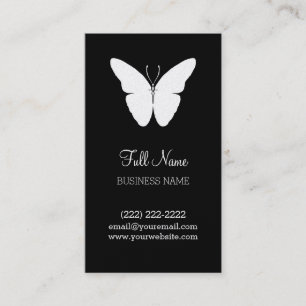 Black & White Butterfly Business Card Template