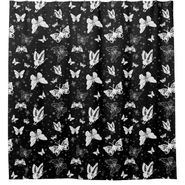 Black White Butterfly Illustration Pattern Design (Front)