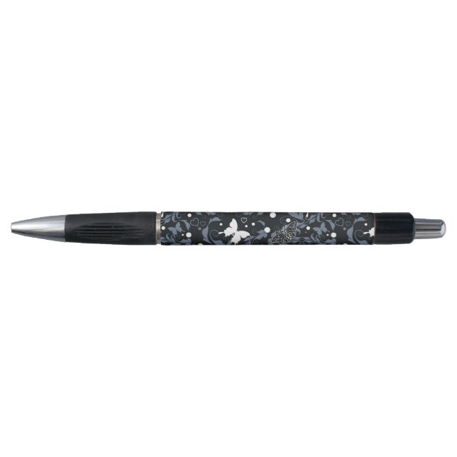 Black & White Butterfly Pattern Pen (Front)
