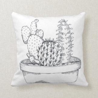 Black & White Cactus Pillow