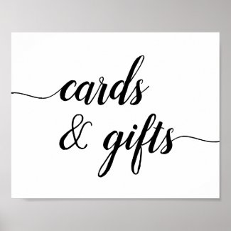 Black & White Calligraphy Cards & Gifts Sign