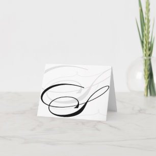 Black & White Calligraphy Initial S Monogram Cards
