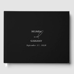 Black & White Calligraphy Signature Script Wedding Guest Book