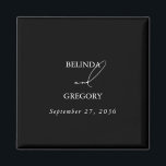 Black & White Calligraphy Signature Script Wedding Magnet<br><div class="desc">An elegant black and white calligraphy signature script wedding design. A minimalistic design that uses vintage script calligraphy typography as the centre of attraction. A classy black and white calligraphy signature design ideal for all types of weddings. A classic black and white wedding favour design with simplistic elements. Matching wedding...</div>