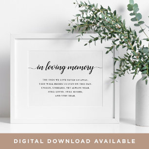 Black & White Calligraphy Wedding Memorial Sign