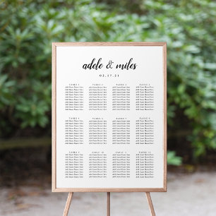 Black & White Calligraphy Wedding Seating Chart