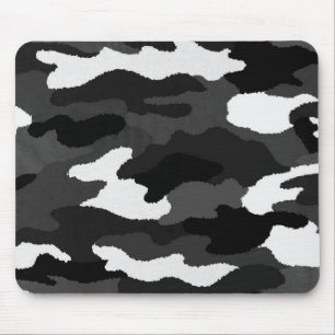 Black & White Camo Mouse Pad
