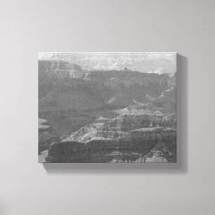 Black & White Canyon Floor The Grand Canyon 8x10 Canvas Print