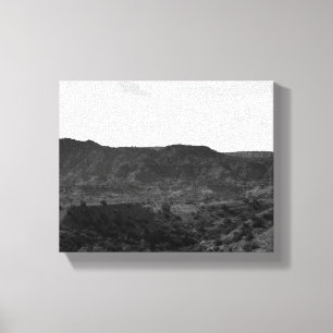 Black & White Caprock Canyon Landscape 8x10 Canvas Print
