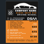 Black & White Car Logo, Driving School, Instructor Flyer<br><div class="desc">Black & White Car Logo, Driving School, Instructor Advertising Flyer by The Business Card Store.</div>