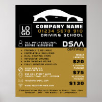 Black & White Car Logo, Driving School, Instructor
