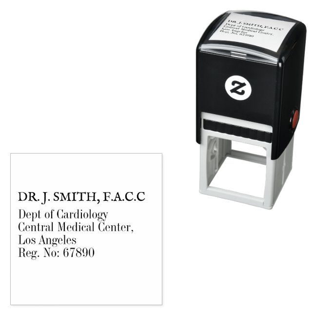 Black & White Cardiology Doctor Address  Self-inking Stamp (In Situ)