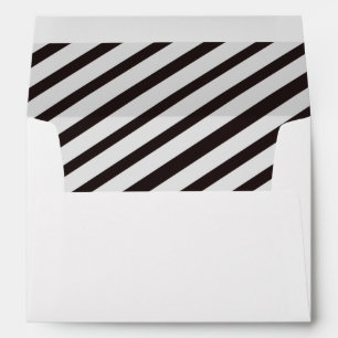 Black & White Carnival Stripes Lined Envelopes