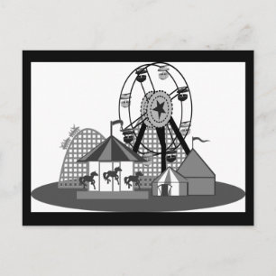 Black & White Carnival Theme Party Postcard