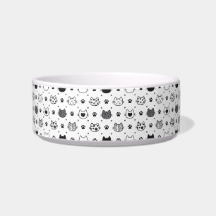 Black White Cat Bowl