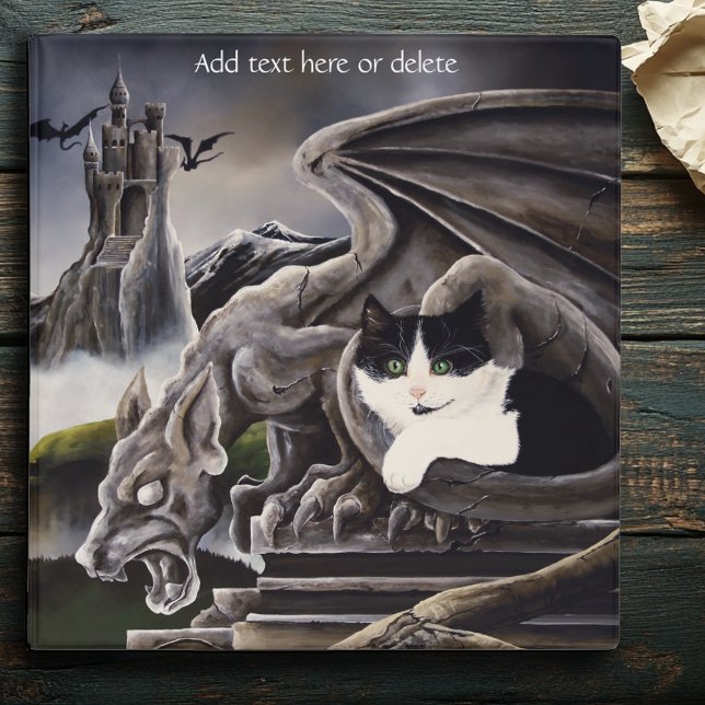 Black White Cat Gargoyle Binder (Creator Uploaded)