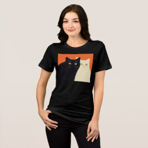 Black & White Cat T-shirt Tri-Blend Shirt