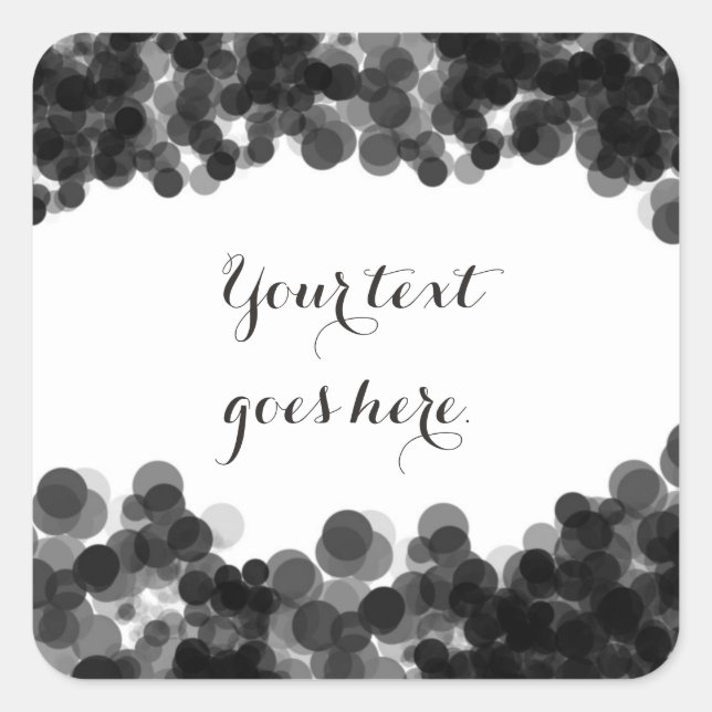 Black White Caviar Elegant Party favour sticker (Front)