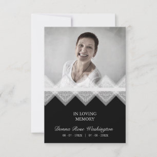 Black & White Celebration Life Funeral Lace Effect