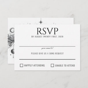 Black & White Celestial RSVP Card
