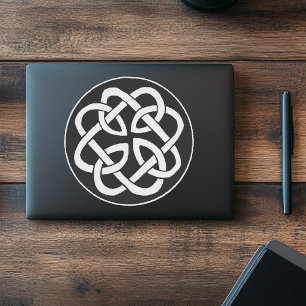 Black White Celtic Knotwork Circle Symbol