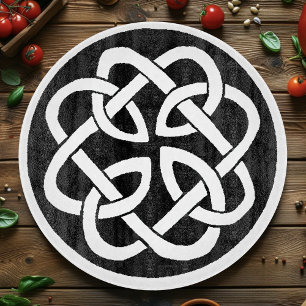 Black White Celtic Knotwork Circle Symbol Cutting Board
