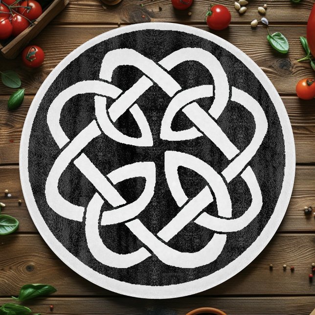 Black White Celtic Knotwork Circle Symbol Cutting Board (Creator Uploaded)