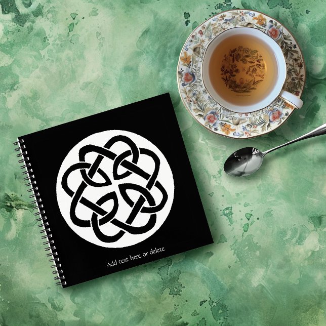 Black White Celtic Knotwork Circle Symbol Notebook (Creator Uploaded)