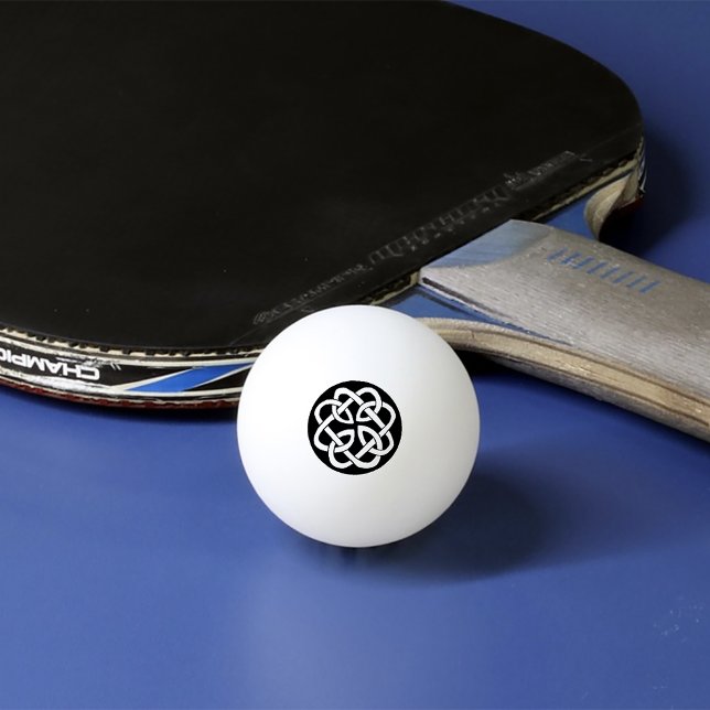 Black White Celtic Knotwork Circle Symbol Ping Pong Ball (Creator Uploaded)