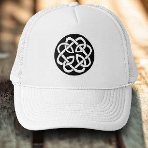 Black White Celtic Knotwork Circle Symbol Trucker Hat